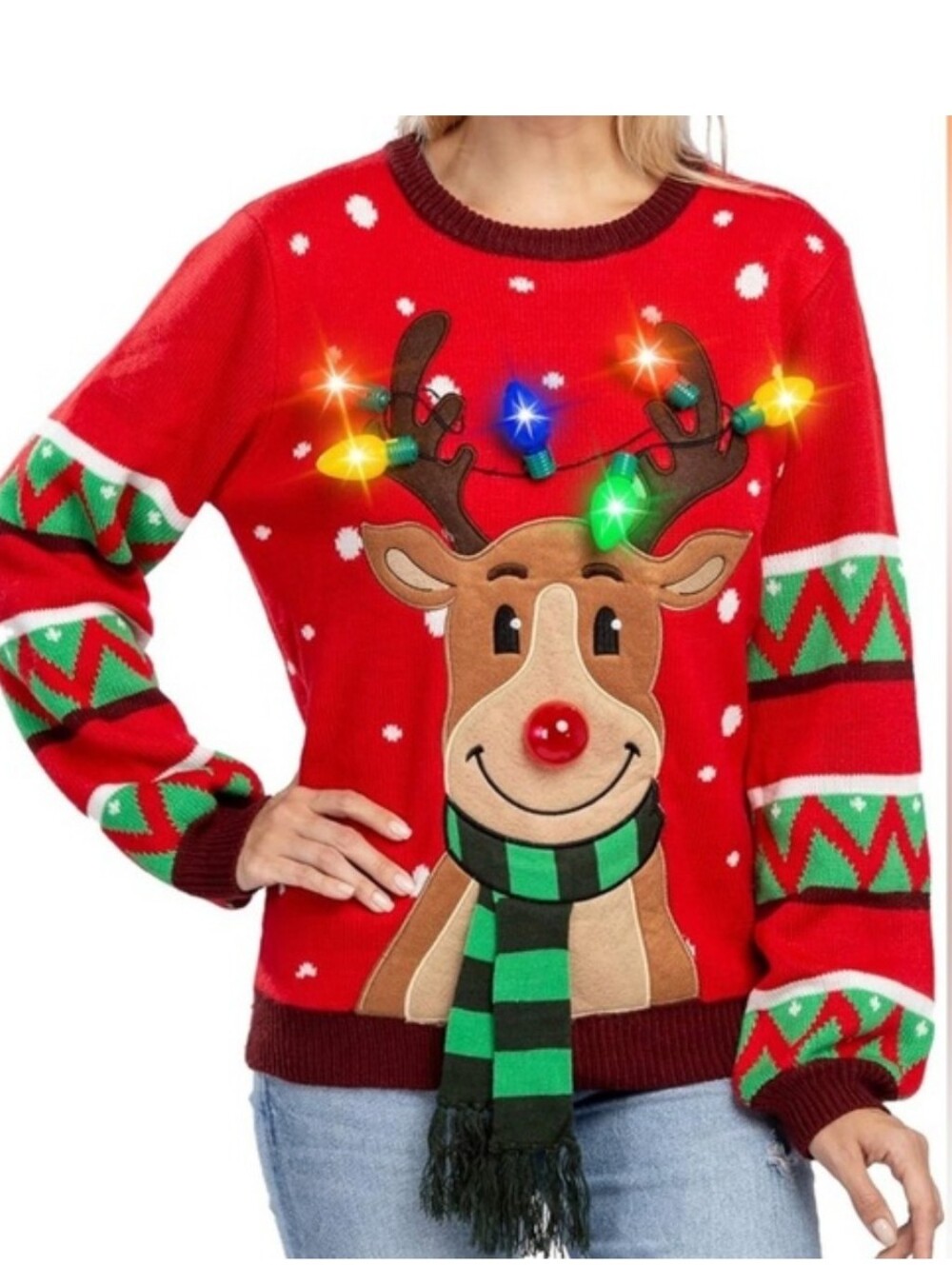 NWT Light Up Christmas Ugly Sweater Unisex Size S-M